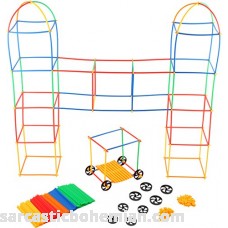 Play22 Building Toys for Kids 400 Set Straws and Connector + Wheels Colorful and Strong Kids Construction Toys with Special Connectors Great Gift Building Blocks for Boys and Girls Original B076QJ2Q8Q